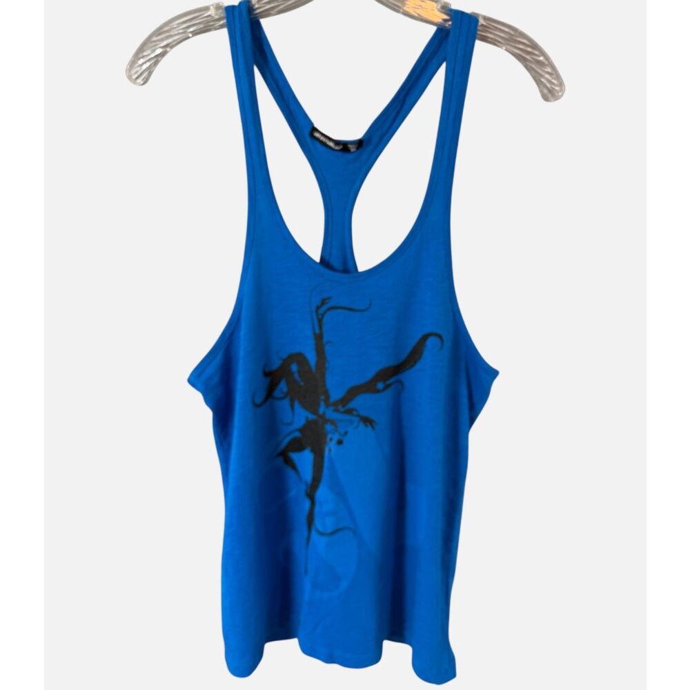 Jo+Jax Dance Graphic Racerback Tank Blue Size Adult S